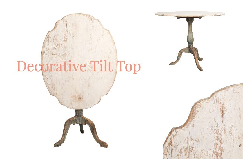 swedish antique tilt top table
