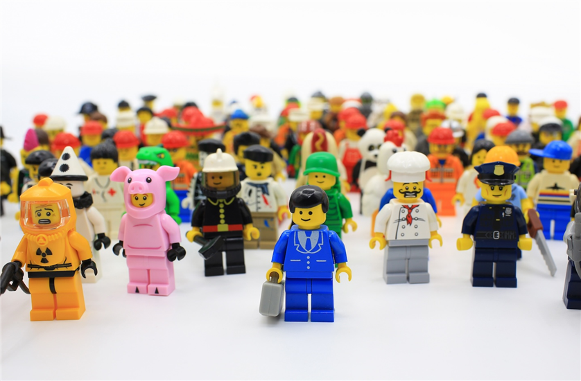 Lego minifigures with different costumes